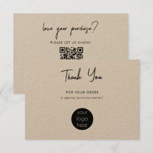 Personalized Business Thank You Logo Kraft Card