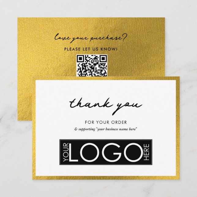 Personalized Business Thank You Logo Luxury Gold Card (Front/Back)
