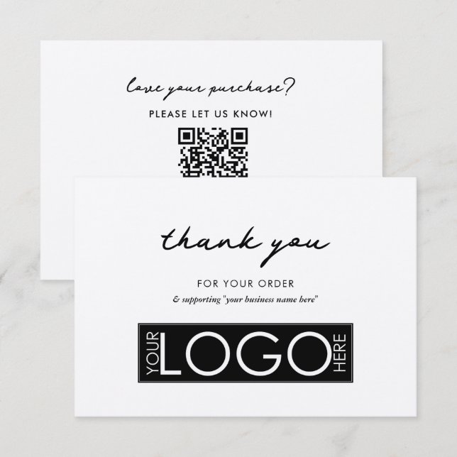 Personalized Business Thank You Logo Rustic Kraft Card (Front/Back)