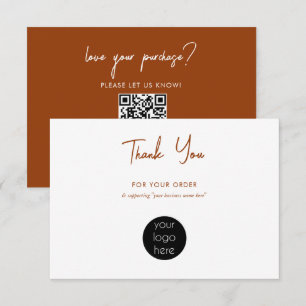 Personalized Business Thank You Logo Terracotta Card