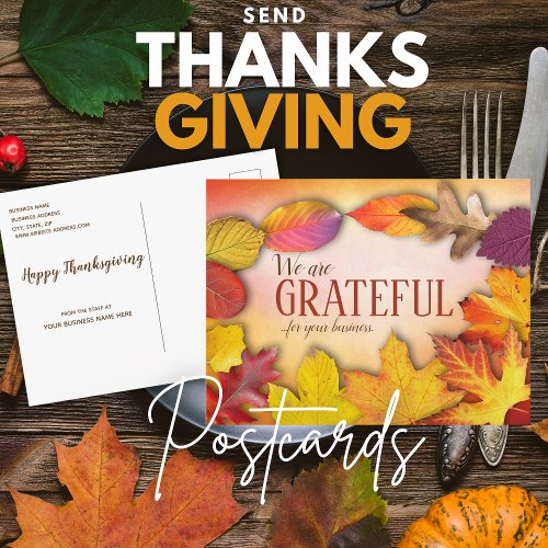 Personalized Business Thanksgiving Postcards