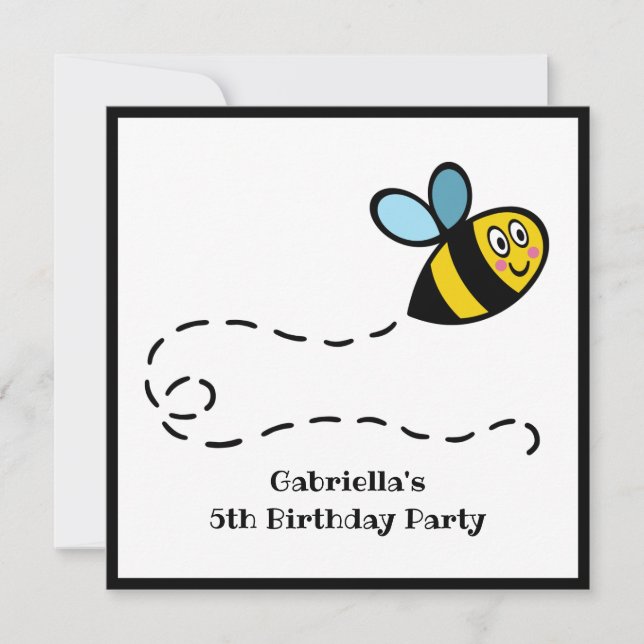 Personalized Busy Bumblebee Invitation (Front)
