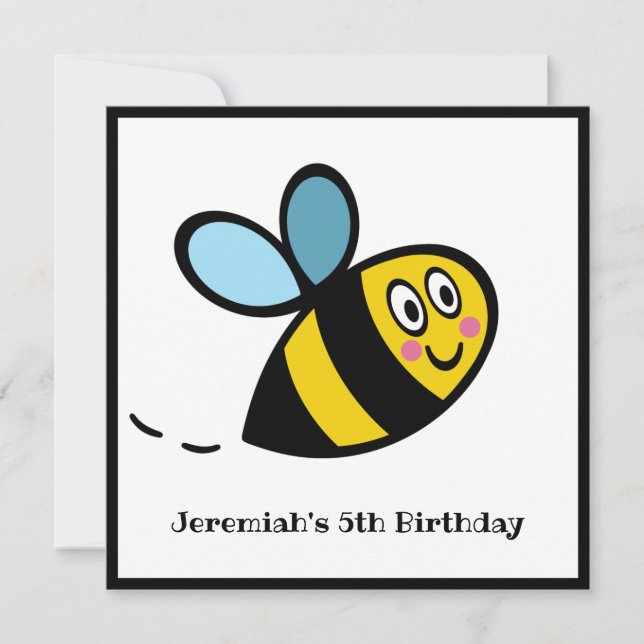 Personalized Busy Bumblebee Invitation (Front)