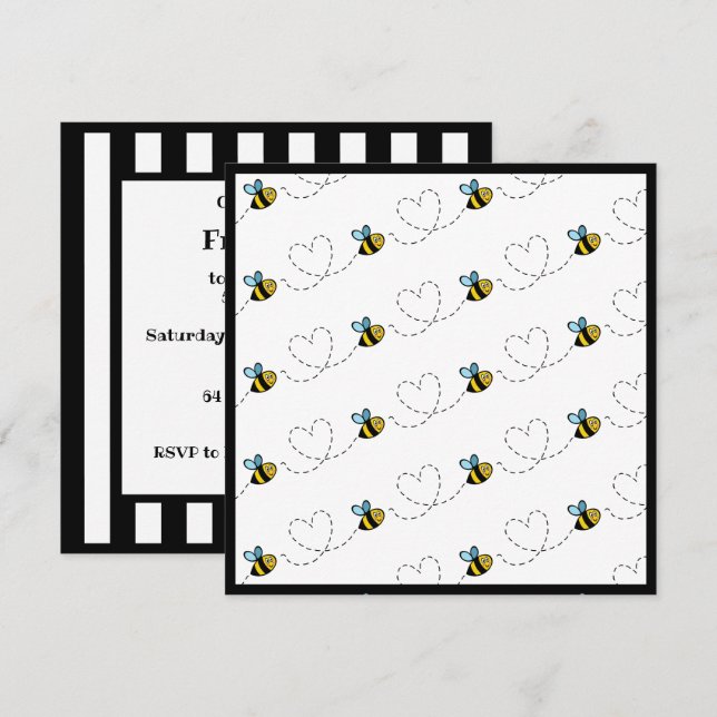 Personalized Busy Bumblebee Invitation (Front/Back)