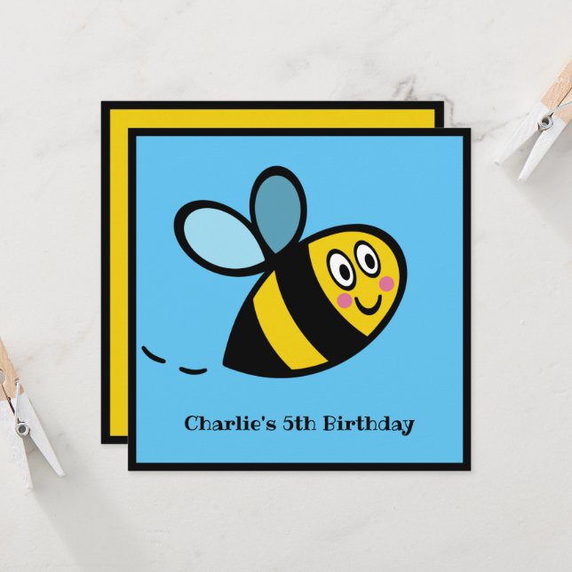 Personalized Busy Bumblebee Invitation (Front/Back In Situ)