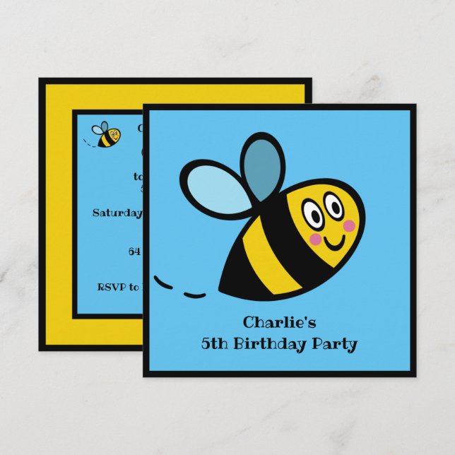 Personalized Busy Bumblebee Invitation (Front/Back)