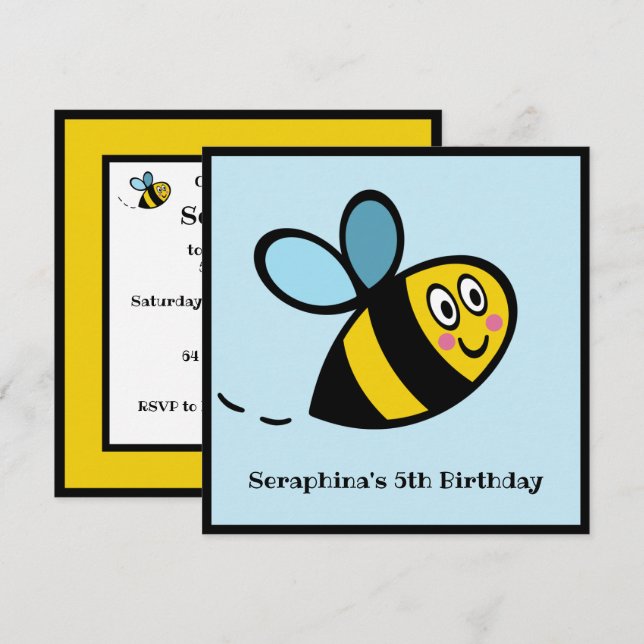 Personalized Busy Bumblebee Invitation (Front/Back)