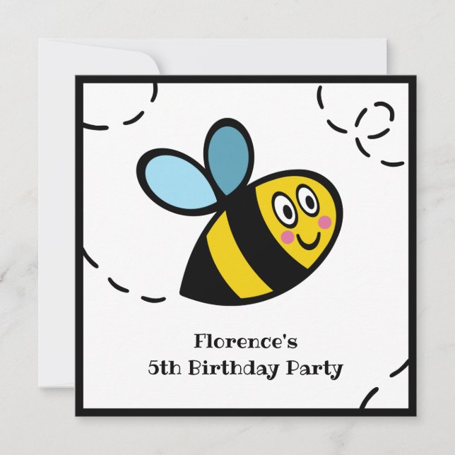 Personalized Busy Bumblebee Invitation (Front)