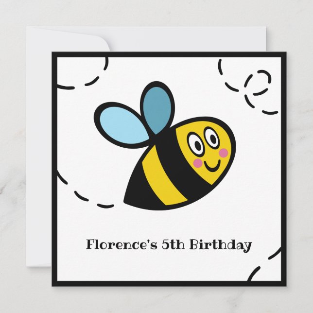 Personalized Busy Bumblebee Invitation (Front)