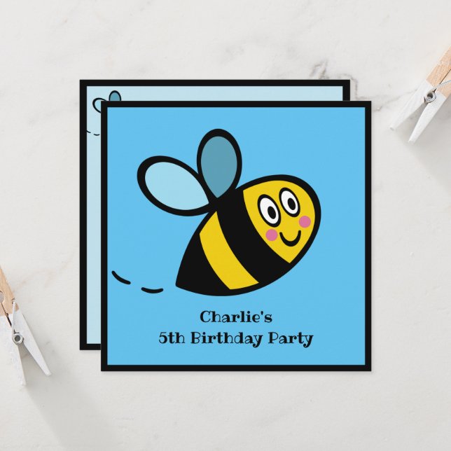 Personalized Busy Bumblebee Invitation (Front/Back In Situ)