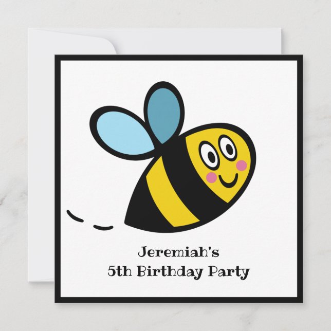 Personalized Busy Bumblebee Invitation (Front)