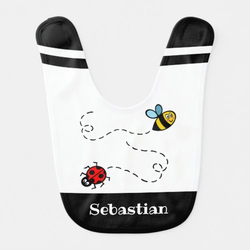 Personalized Busy Bumblebee  Ladybird Pattern Bib