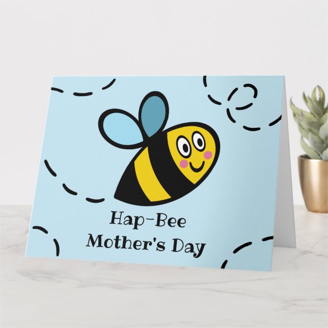 Personalized Busy Bumblebee Mother's Day Card (Small Plant)