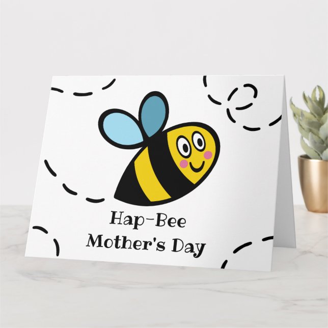Personalized Busy Bumblebee Mother's Day Card (Small Plant)