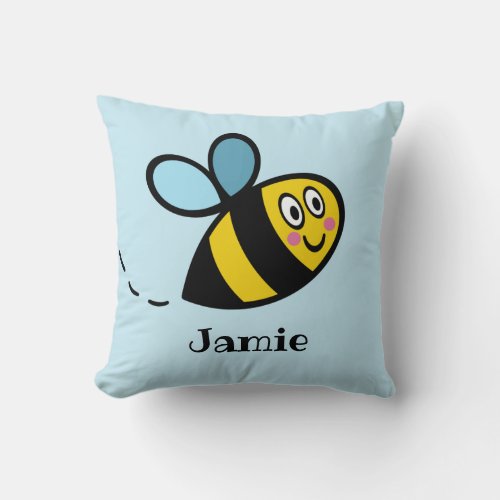 Personalized Busy Bumblebee Pattern Cushion