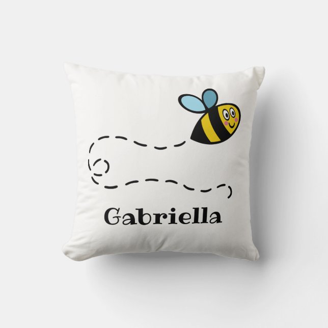 Personalized Busy Bumblebee Pattern Cushion (Front)