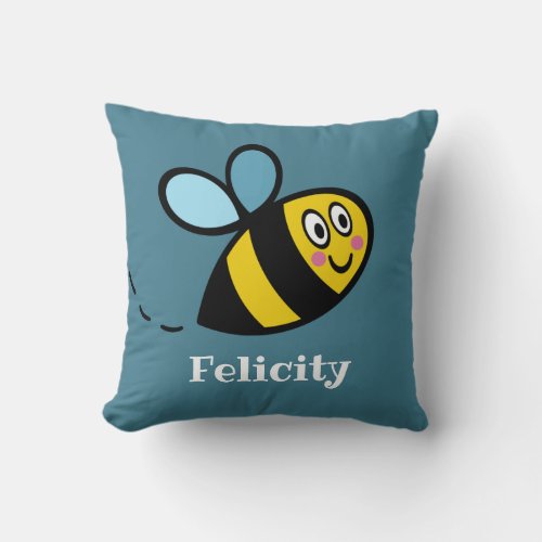 Personalized Busy Bumblebee Pattern Cushion