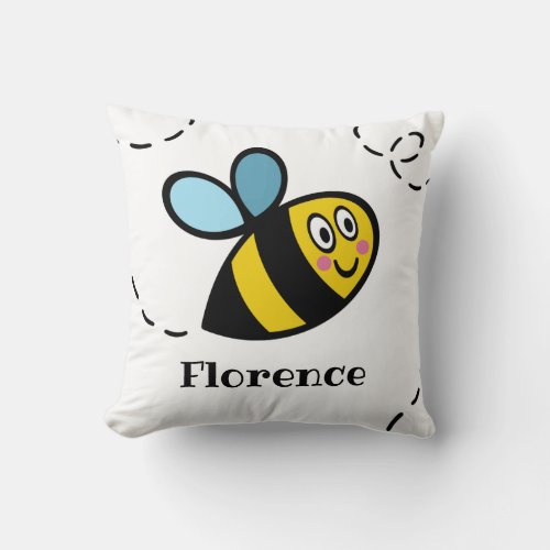 Personalized Busy Bumblebee Pattern Cushion