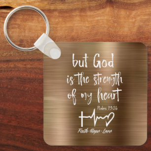 Personalized But God Psalms Bible Verse Keychain