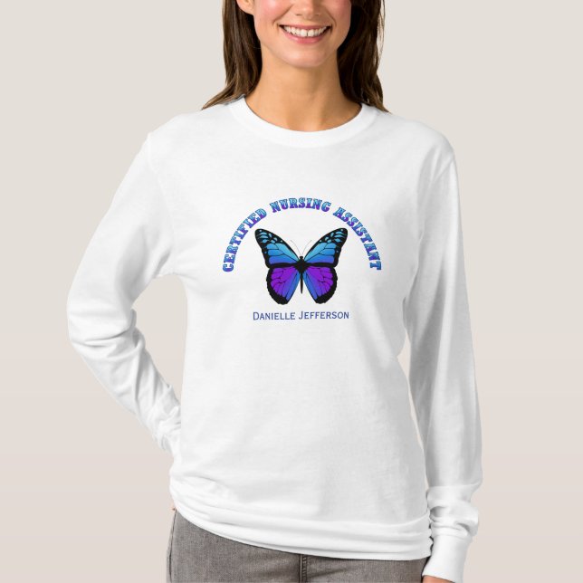 Personalized: Buttefly: CNA T-Shirt (Front)