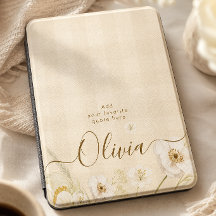 Personalized Butter yellow wildflowers gingham