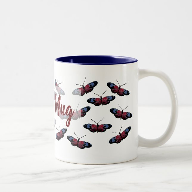 Personalized Butterflies Flight Two-Tone Mug (Right)