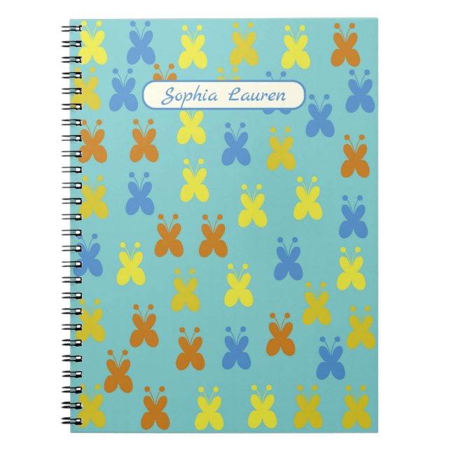 Personalized Butterflies Pattern Notebook (Front)