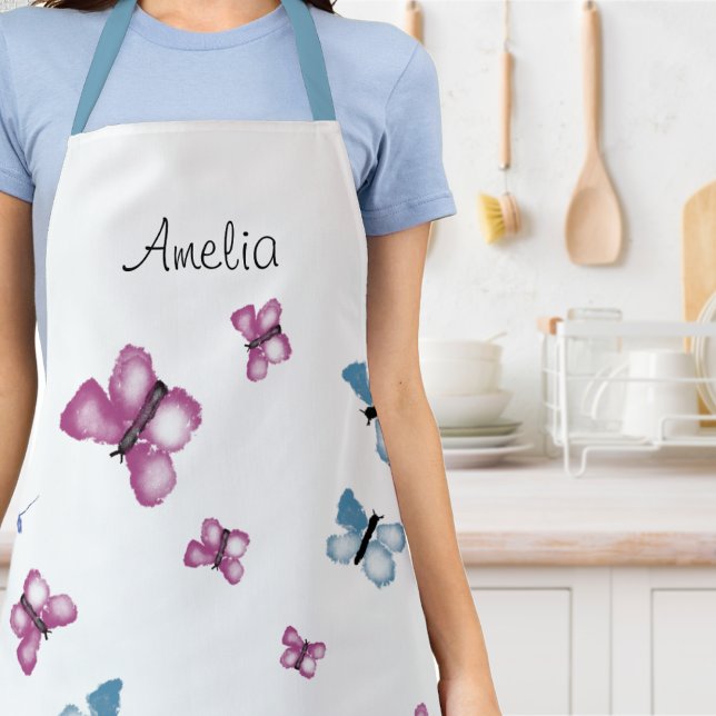 Personalized Butterfly All-Over Print Apron (Whip another masterpiece in this pretty personalised apron.)