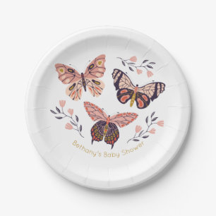 Personalized Butterfly Baby Shower Paper Plates