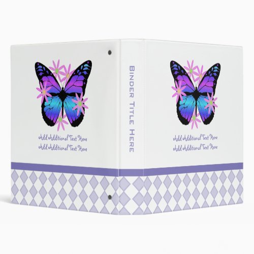 Personalized Butterfly Binder