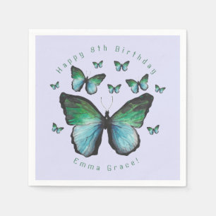 Personalized Butterfly Birthday Napkins