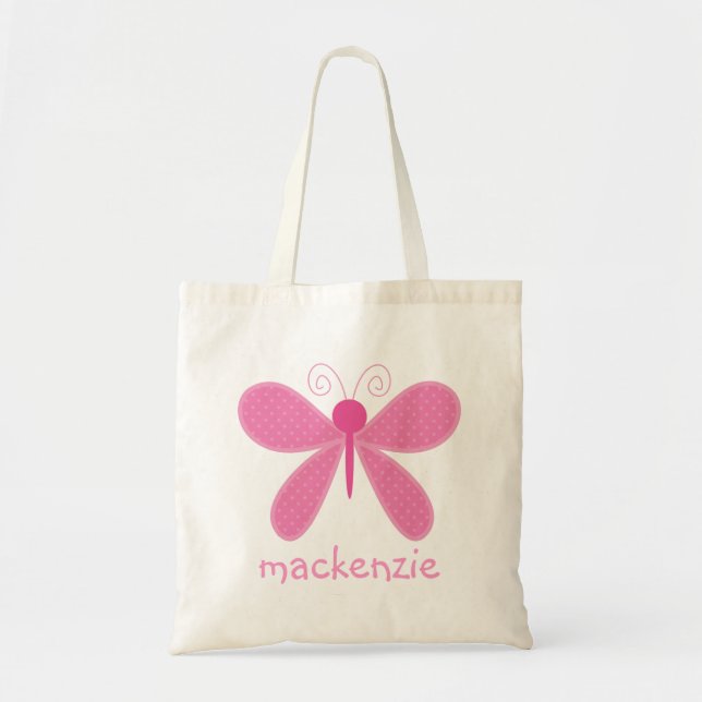 Personalized Butterfly Bookbag Tote Bag (Front)