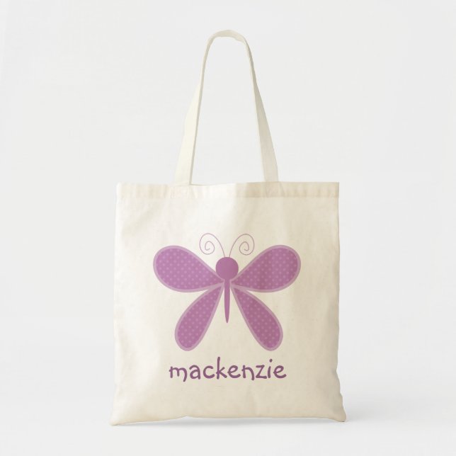 Personalized Butterfly Bookbag Tote Bag (Front)