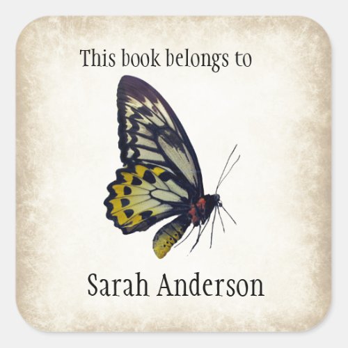 Personalized Butterfly Bookplate Sticker