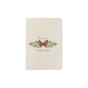 Personalized Butterfly Botanical Vintage Custom Passport Holder