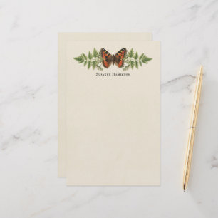 Personalized Butterfly Botanical Vintage Custom Stationery