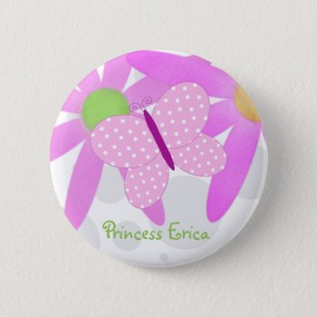 Personalized Butterfly Button by SayItNow at Zazzle