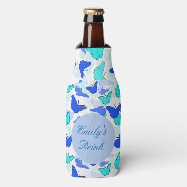 Personalized Butterfly Can or Bottle Cooler (Bottle Front)