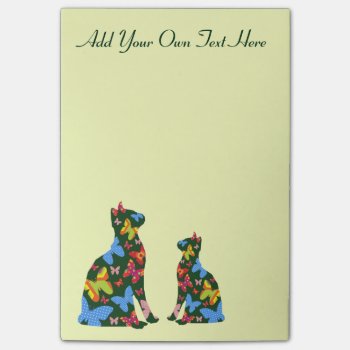 Personalized Butterfly Cat Post-it-notes - Green Post-it Notes by Cats_Eyes at Zazzle