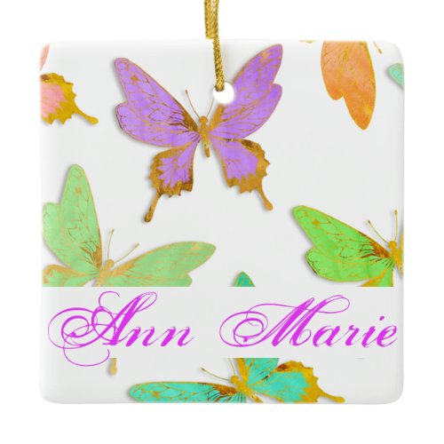 Personalized Butterfly Ceramic Ornament