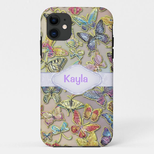 PERSONALIZED BUTTERFLY CHIC CUSTOM I PHONE 5S CASE (Back)