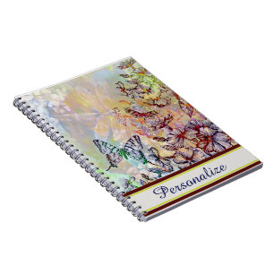 Personalized Butterfly, dragonfly and flowers Notebook