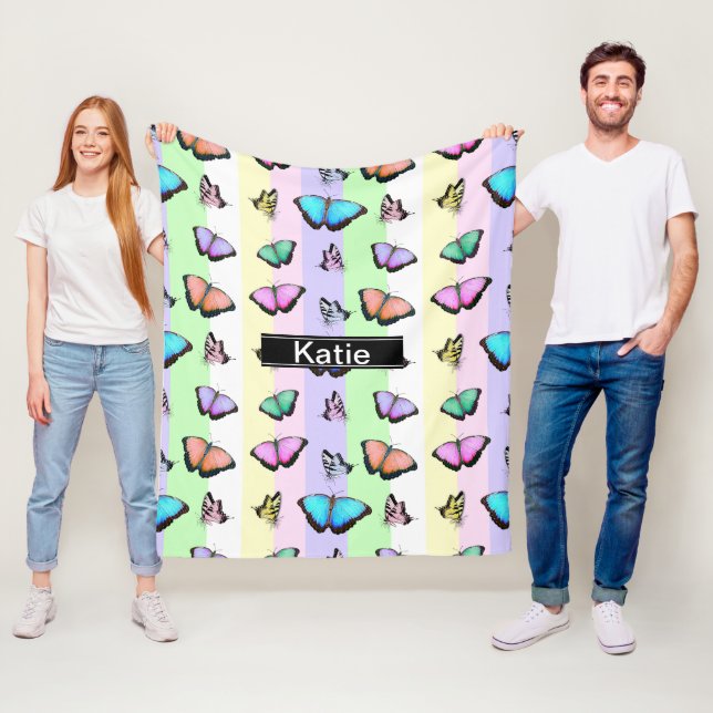 Personalized Butterfly Fleece Blanket (In Situ)