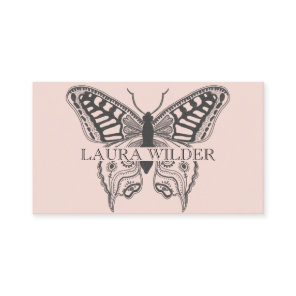 Personalized Butterfly Illustration Blush Pink Business Card
