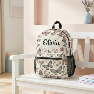Personalized Butterfly Kids Backpack with Name