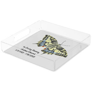 Personalized Butterfly Memorial Acrylic Tray