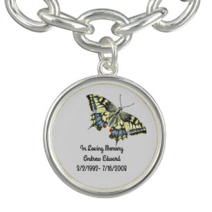 Personalized Butterfly Memorial Bracelet