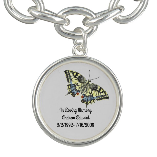 Personalized Butterfly Memorial Bracelet (Design)