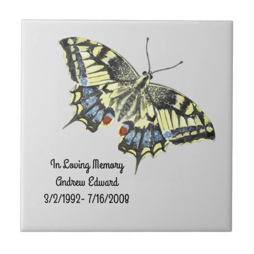 Personalized Butterfly Memorial Ceramic Tile