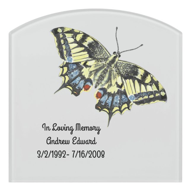 Personalized Butterfly Memorial Door Sign (Contour Front)